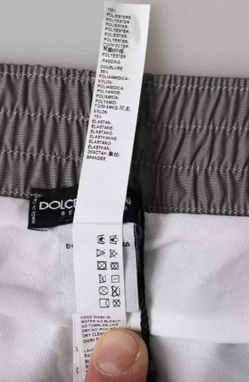 Maillots de bain Dolce &amp; Gabbana pour homme, short de plage en polyester gris foncé