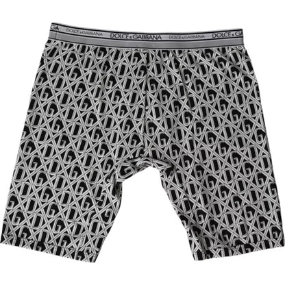 Sous-vêtements cyclistes Dolce &amp; Gabbana en coton stretch noir et blanc avec logo DG pour homme