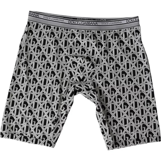 Sous-vêtements cyclistes Dolce &amp; Gabbana en coton stretch noir et blanc avec logo DG pour homme