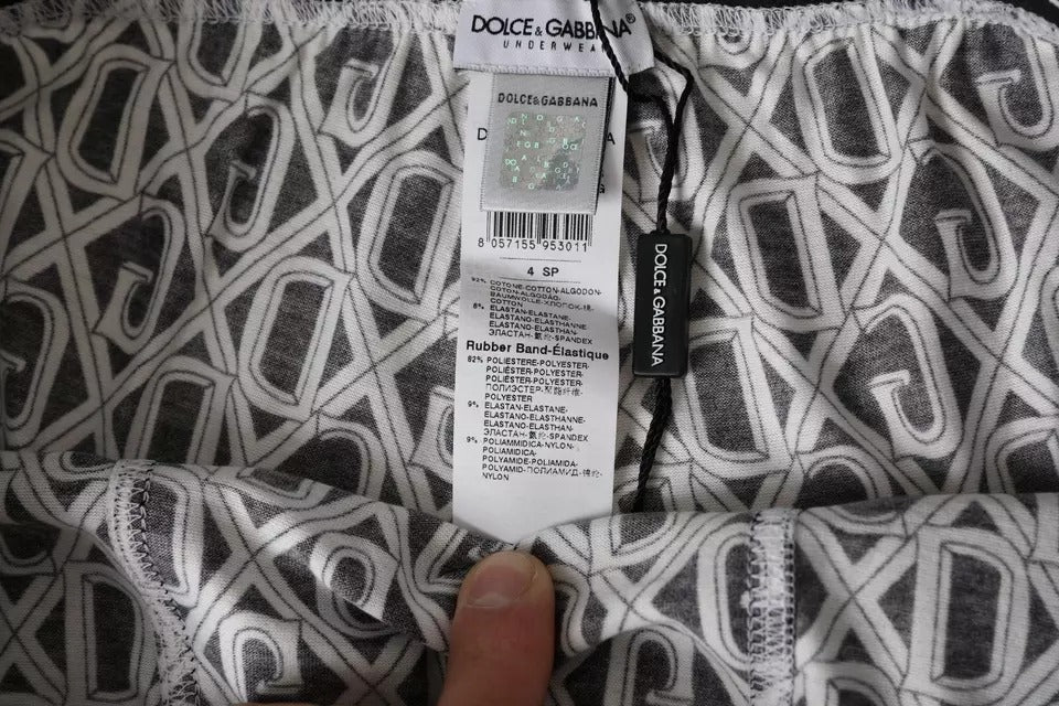 Sous-vêtements cyclistes Dolce &amp; Gabbana en coton stretch noir et blanc avec logo DG pour homme