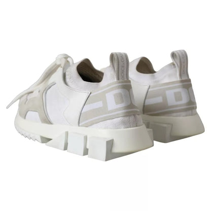 Dolce & Gabbana White Mesh Sorrento Trekking Sneakers Shoes by Dolce & Gabbana