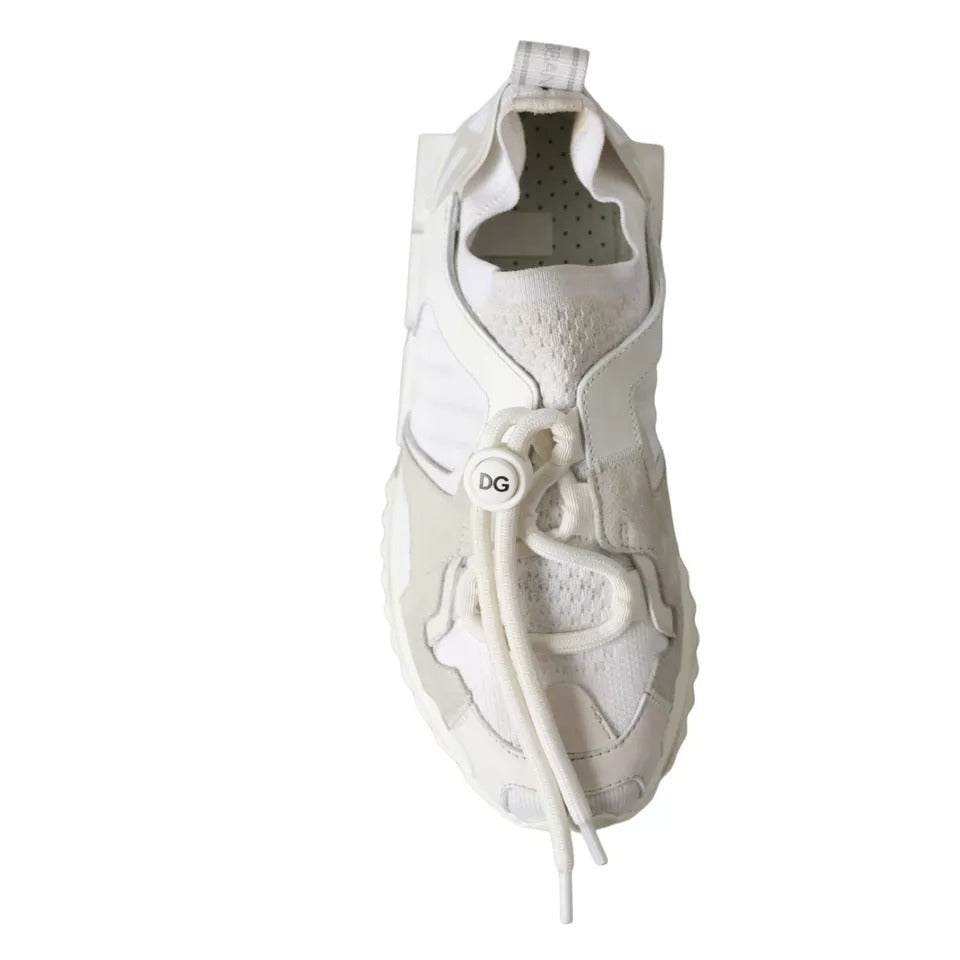 Dolce & Gabbana White Mesh Sorrento Trekking Sneakers Shoes by Dolce & Gabbana