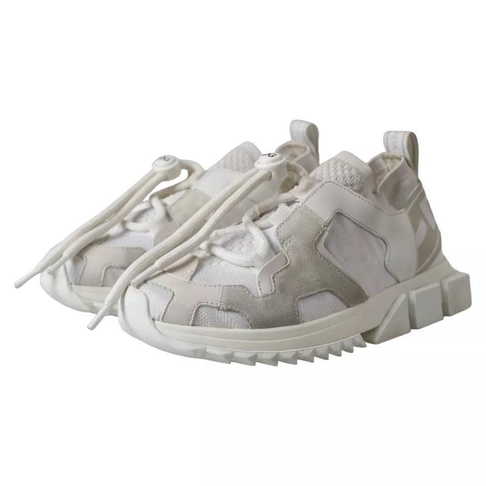 Dolce & Gabbana White Mesh Sorrento Trekking Sneakers Shoes by Dolce & Gabbana