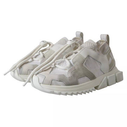 Dolce & Gabbana White Mesh Sorrento Trekking Sneakers Shoes by Dolce & Gabbana