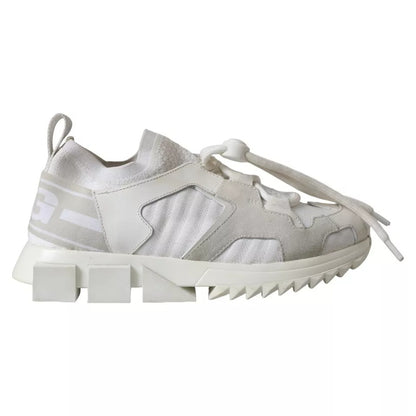 Dolce & Gabbana White Mesh Sorrento Trekking Sneakers Shoes by Dolce & Gabbana