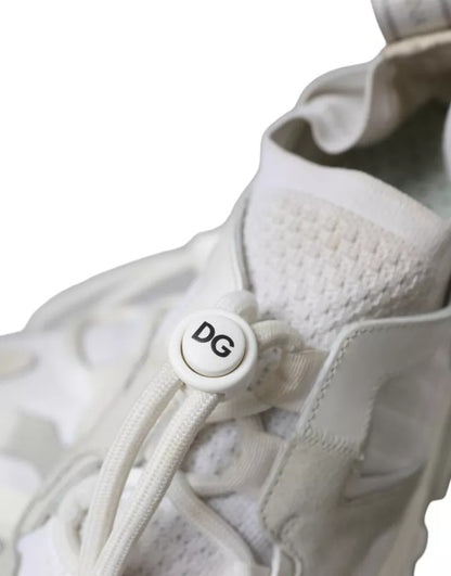 Dolce & Gabbana White Mesh Sorrento Trekking Sneakers Shoes by Dolce & Gabbana