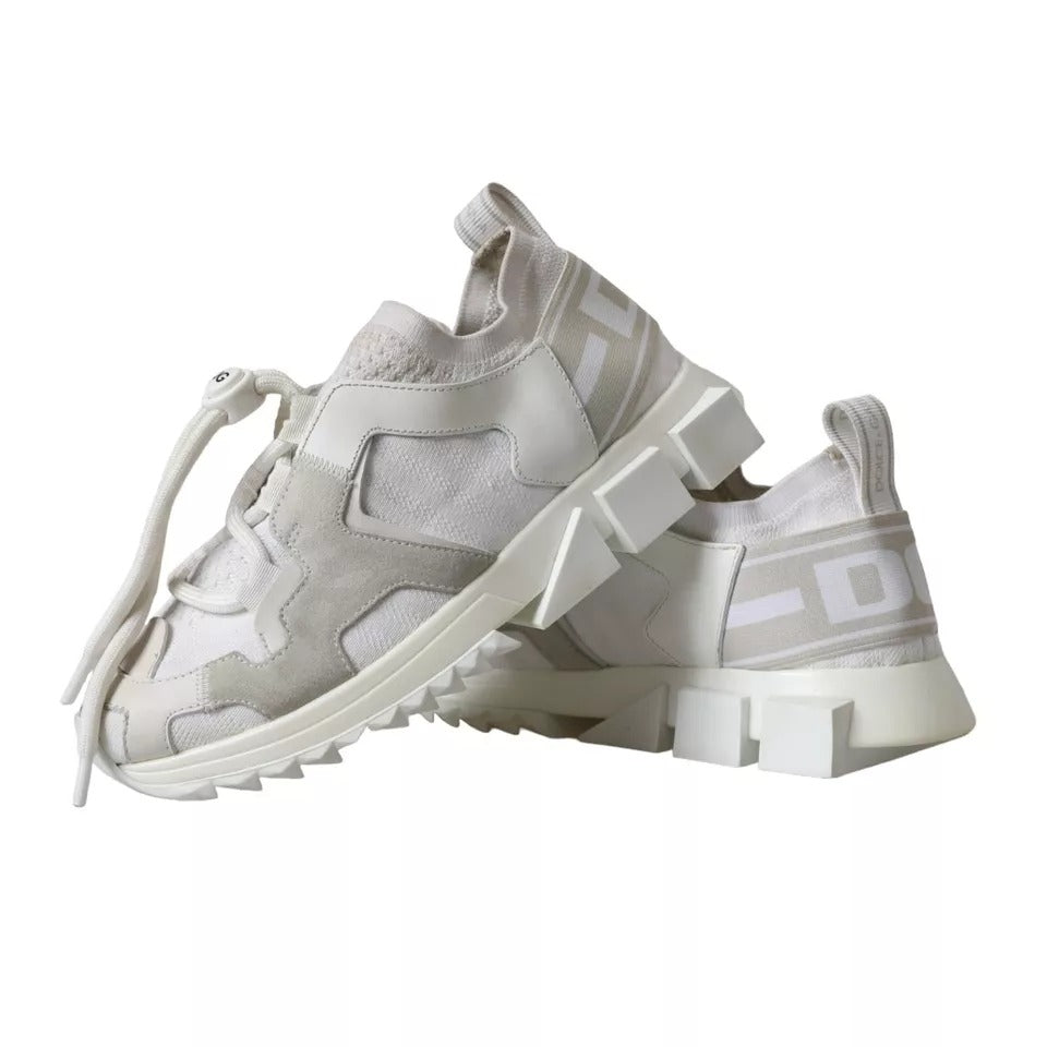 Dolce & Gabbana White Mesh Sorrento Trekking Sneakers Shoes by Dolce & Gabbana