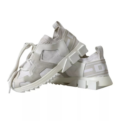 Dolce & Gabbana White Mesh Sorrento Trekking Sneakers Shoes by Dolce & Gabbana