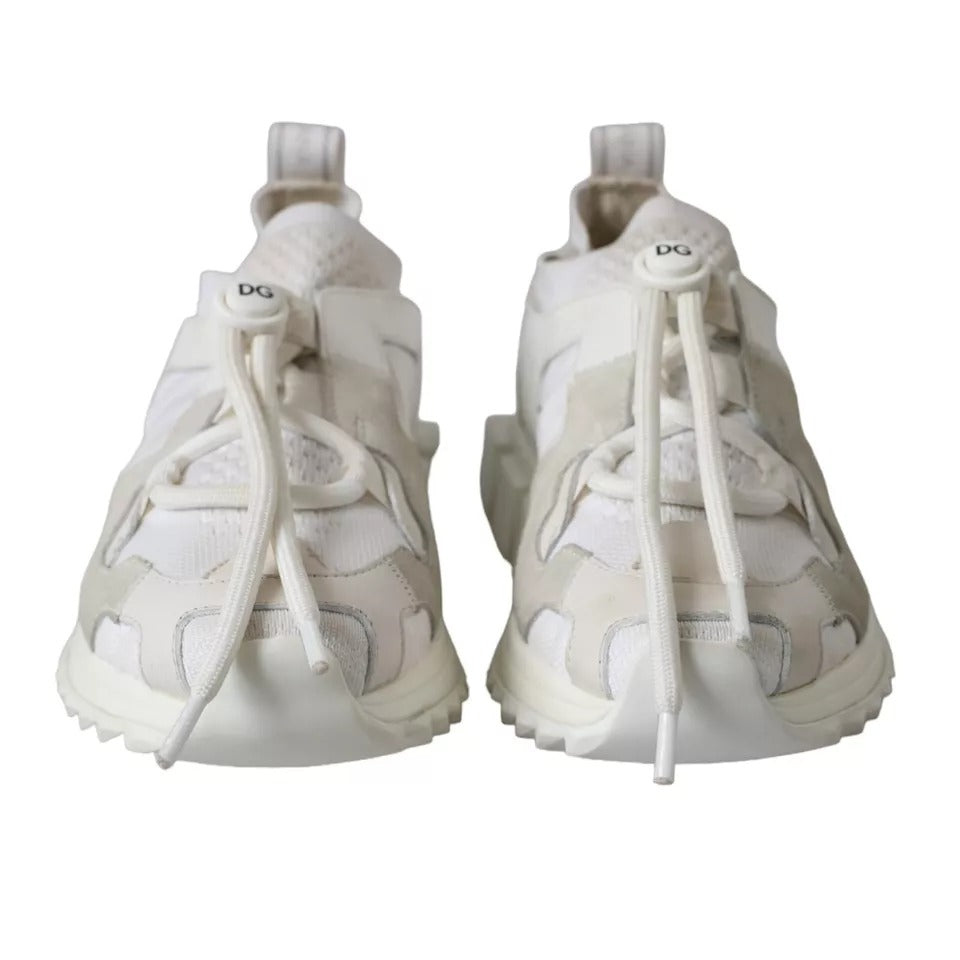 Dolce & Gabbana White Mesh Sorrento Trekking Sneakers Shoes by Dolce & Gabbana