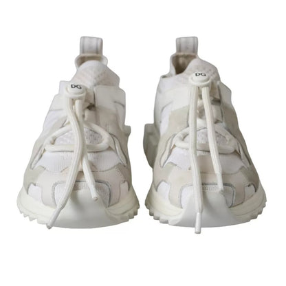 Dolce & Gabbana White Mesh Sorrento Trekking Sneakers Shoes by Dolce & Gabbana