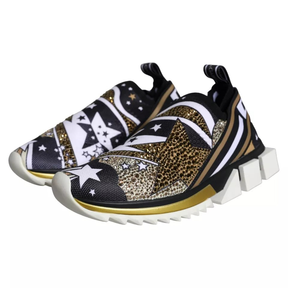 Dolce & Gabbana Multicolor Comet Star Print Sorrento Sneakers Shoes by Dolce & Gabbana