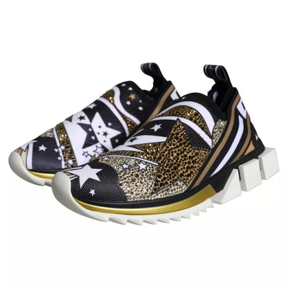 Dolce & Gabbana Multicolor Comet Star Print Sorrento Sneakers Shoes by Dolce & Gabbana