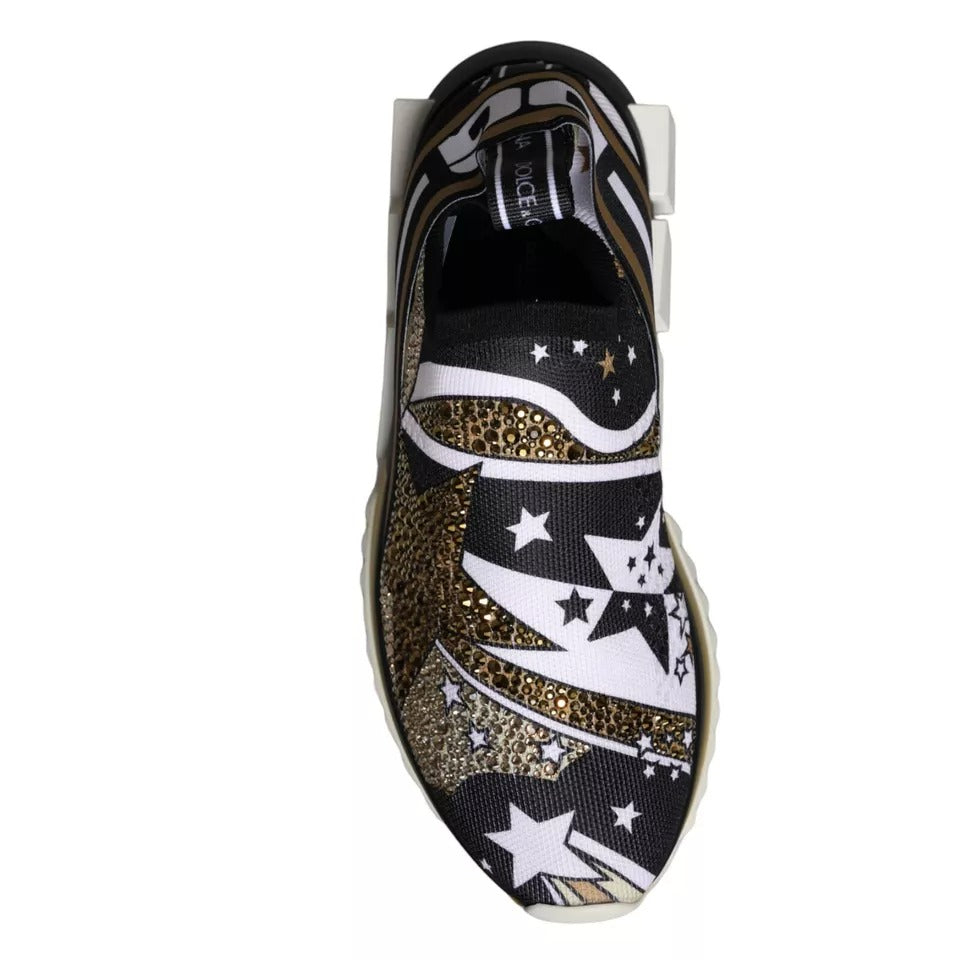 Dolce & Gabbana Multicolor Comet Star Print Sorrento Sneakers Shoes by Dolce & Gabbana