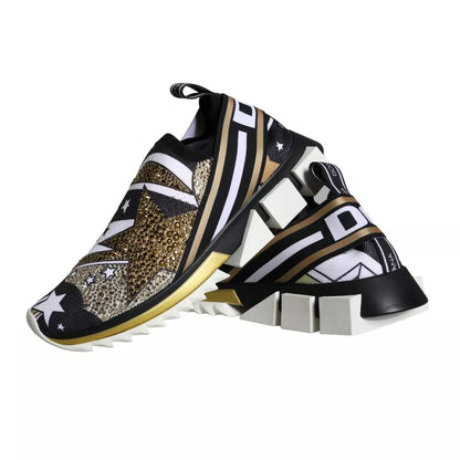 Dolce & Gabbana Multicolor Comet Star Print Sorrento Sneakers Shoes by Dolce & Gabbana