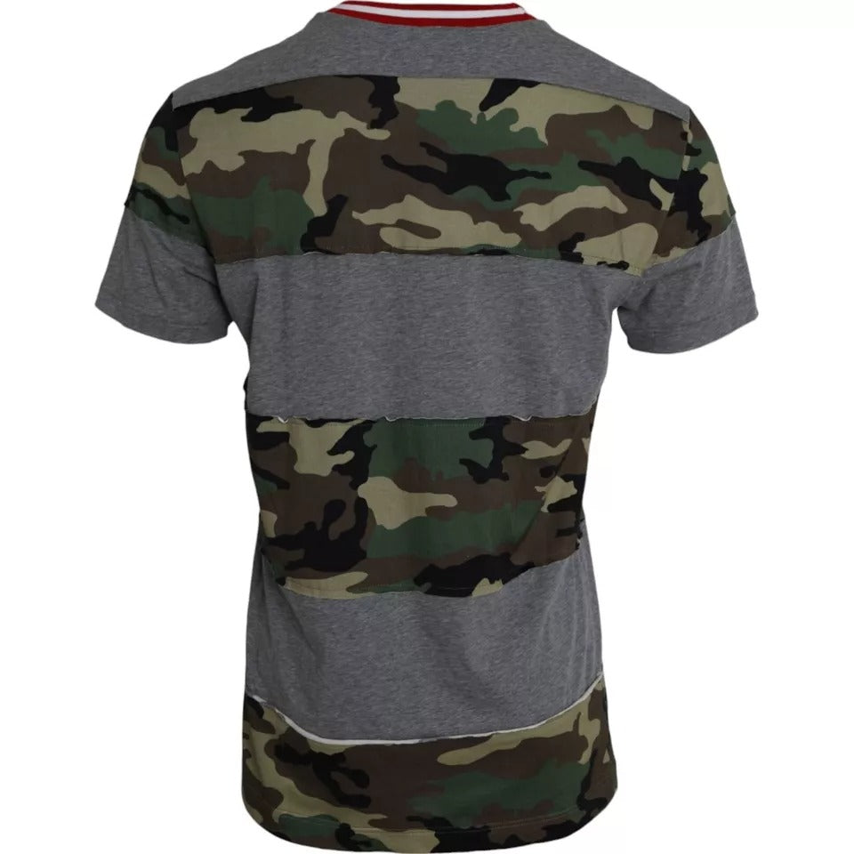 Dolce & Gabbana Multicolor Camouflage Cotton Crew Neck Men T-shirt by Dolce & Gabbana