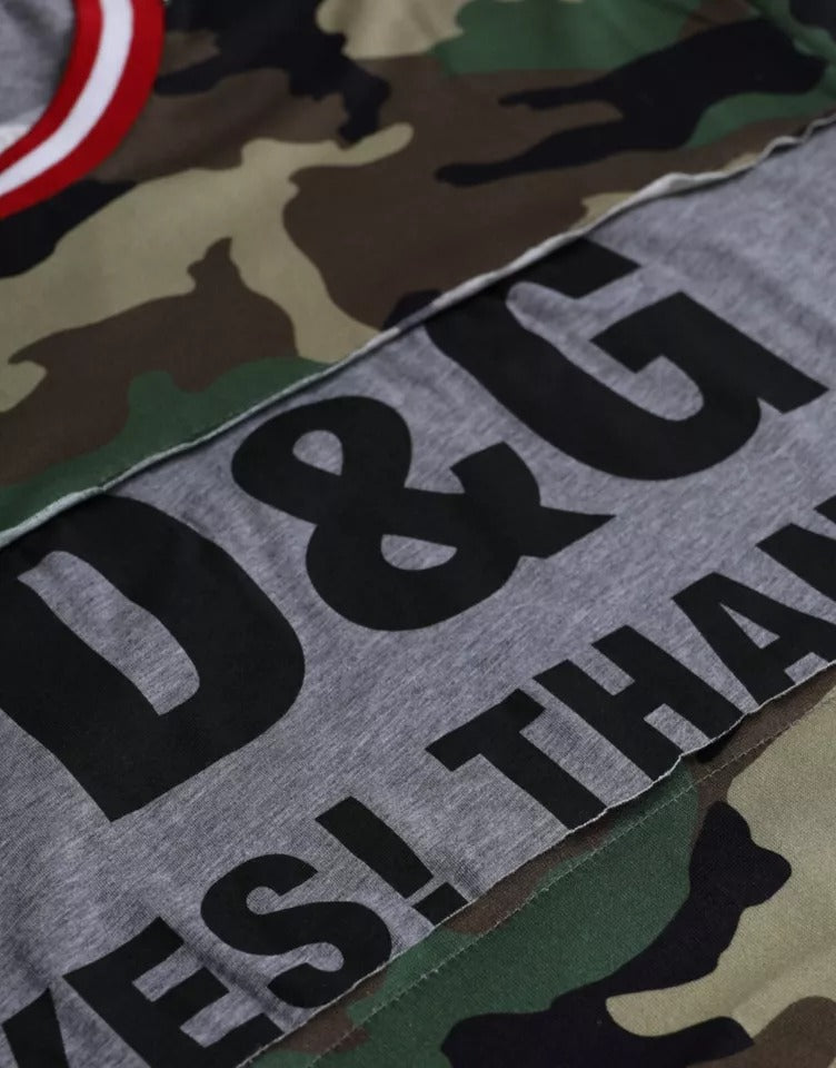 Dolce & Gabbana Multicolor Camouflage Cotton Crew Neck Men T-shirt by Dolce & Gabbana