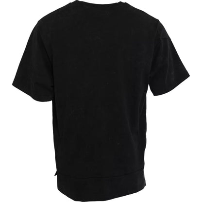 Dolce & Gabbana Black Graphic Print Cotton Crew Neck T-shirt by Dolce & Gabbana