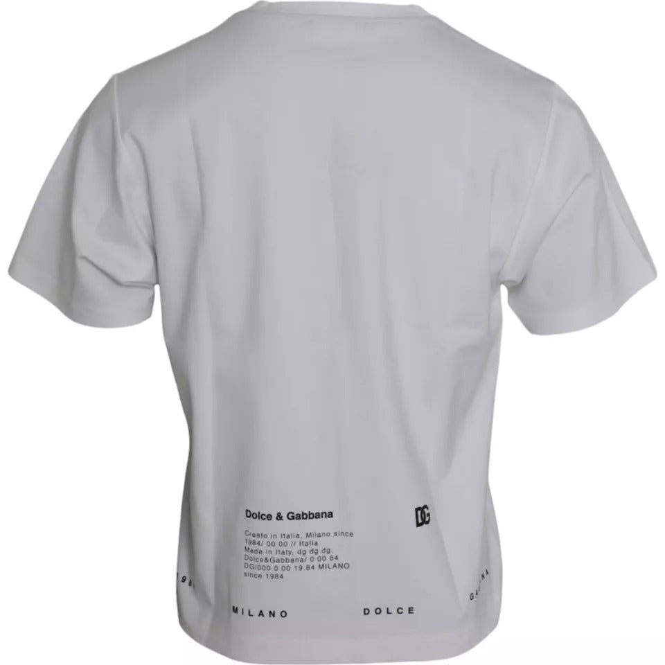 Dolce & Gabbana White Red Lips Print Cotton Men T-shirt by Dolce & Gabbana