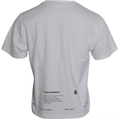 Dolce & Gabbana White Red Lips Print Cotton Men T-shirt by Dolce & Gabbana