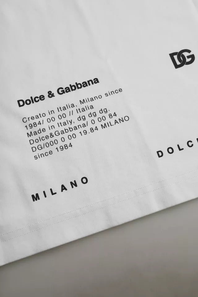Dolce & Gabbana White Red Lips Print Cotton Men T-shirt by Dolce & Gabbana