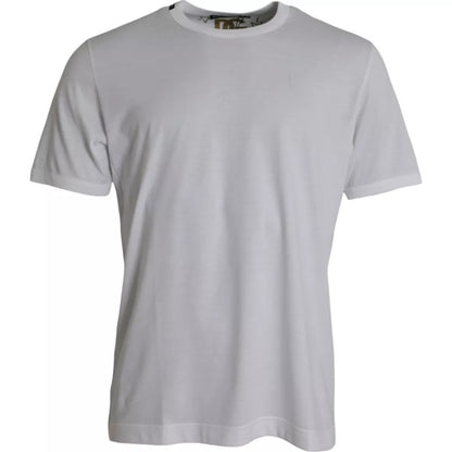 Dolce & Gabbana White Cotton Round Neck Short Sleeves T-shirt by Dolce & Gabbana