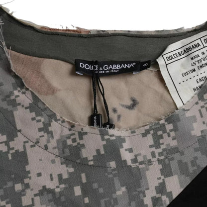 Dolce & Gabbana Multicolor Camouflage Cotton Round Neck Men T-shirt by Dolce & Gabbana