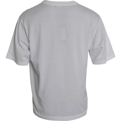 Dolce & Gabbana White Cotton Round Neck Short Sleeve T-shirt by Dolce & Gabbana