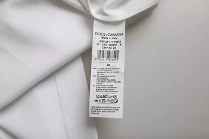 Dolce & Gabbana White Cotton Round Neck Short Sleeve T-shirt by Dolce & Gabbana