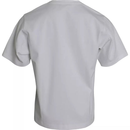 Dolce & Gabbana White Cotton Round Neck Short Sleeve T-shirt by Dolce & Gabbana
