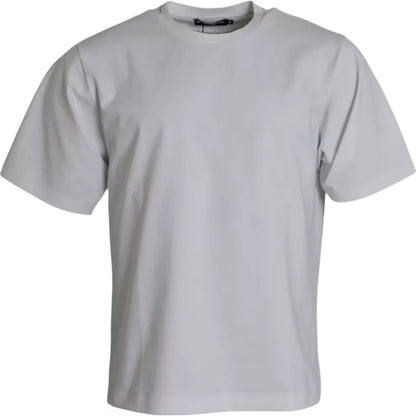 Dolce & Gabbana White Cotton Round Neck Short Sleeve T-shirt by Dolce & Gabbana
