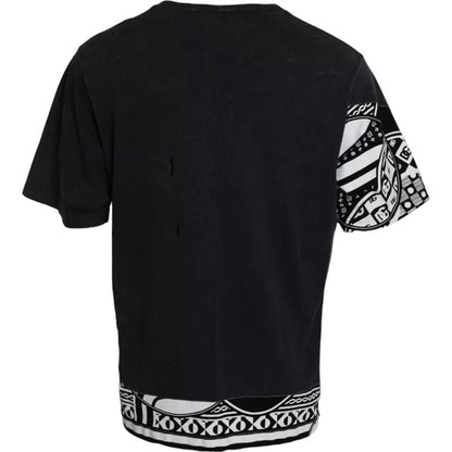 Dolce & Gabbana Black Graphic Printed Cotton Short Sleeves T-shirt by Dolce & Gabbana