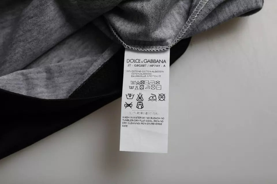 Dolce & Gabbana Black White Jazz Print Cotton Short Sleeves T-shirt by Dolce & Gabbana