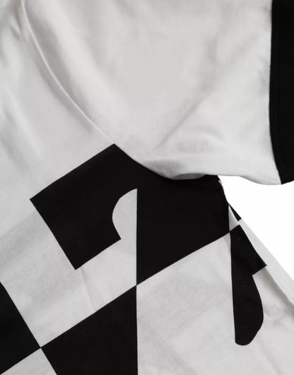 Dolce & Gabbana Black White Jazz Print Cotton Short Sleeves T-shirt by Dolce & Gabbana