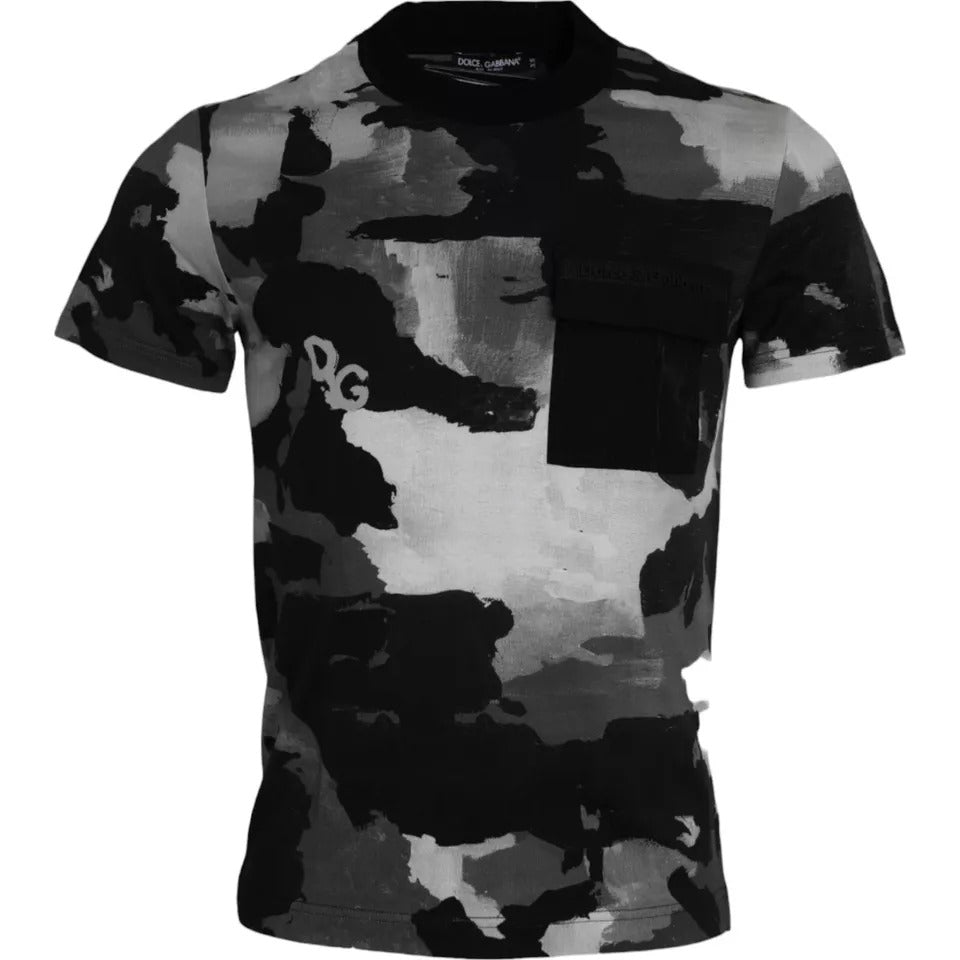 Dolce & Gabbana Multicolor Camouflage Cotton Crewneck T-shirt by Dolce & Gabbana