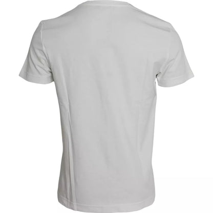 Dolce & Gabbana White Bandana Print Cotton Short Sleeves Men T-shirt by Dolce & Gabbana