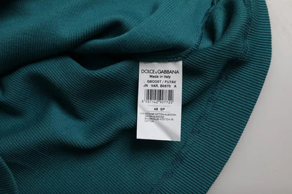 Dolce & Gabbana Blue Green Cotton Round Neck Short Sleeves T-shirt by Dolce & Gabbana