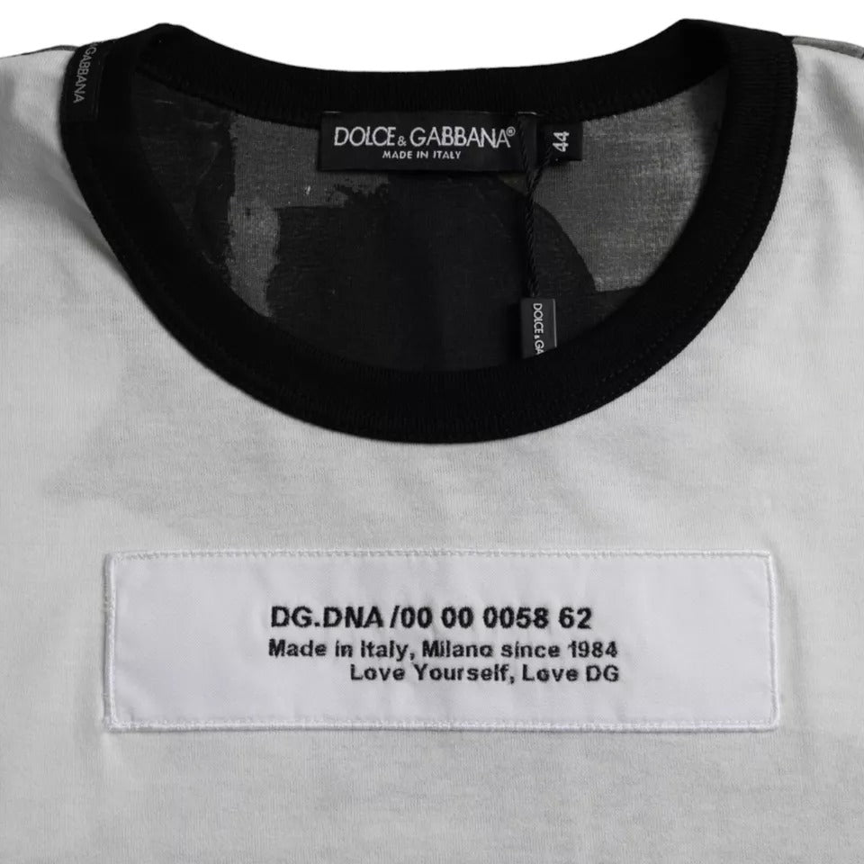 Dolce & Gabbana Black White Camouflage Round Neck T-shirt by Dolce & Gabbana