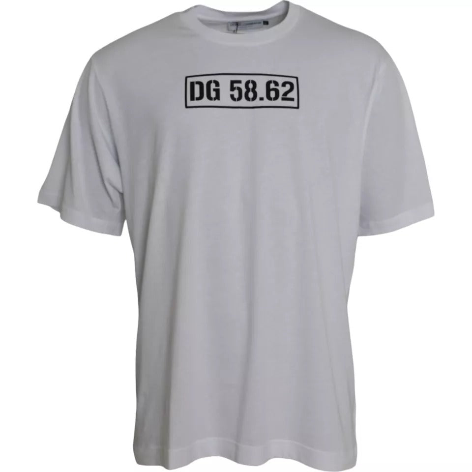 Dolce & Gabbana White Logo Round Neck Short Sleeves T-shirt by Dolce & Gabbana