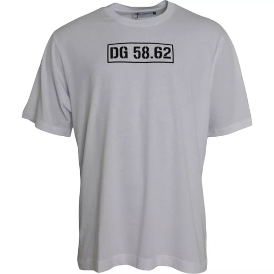Dolce & Gabbana White Logo Round Neck Short Sleeves T-shirt by Dolce & Gabbana