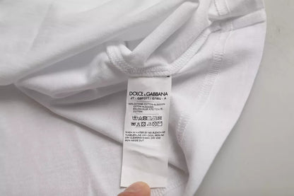Dolce & Gabbana White Logo Round Neck Short Sleeves T-shirt by Dolce & Gabbana