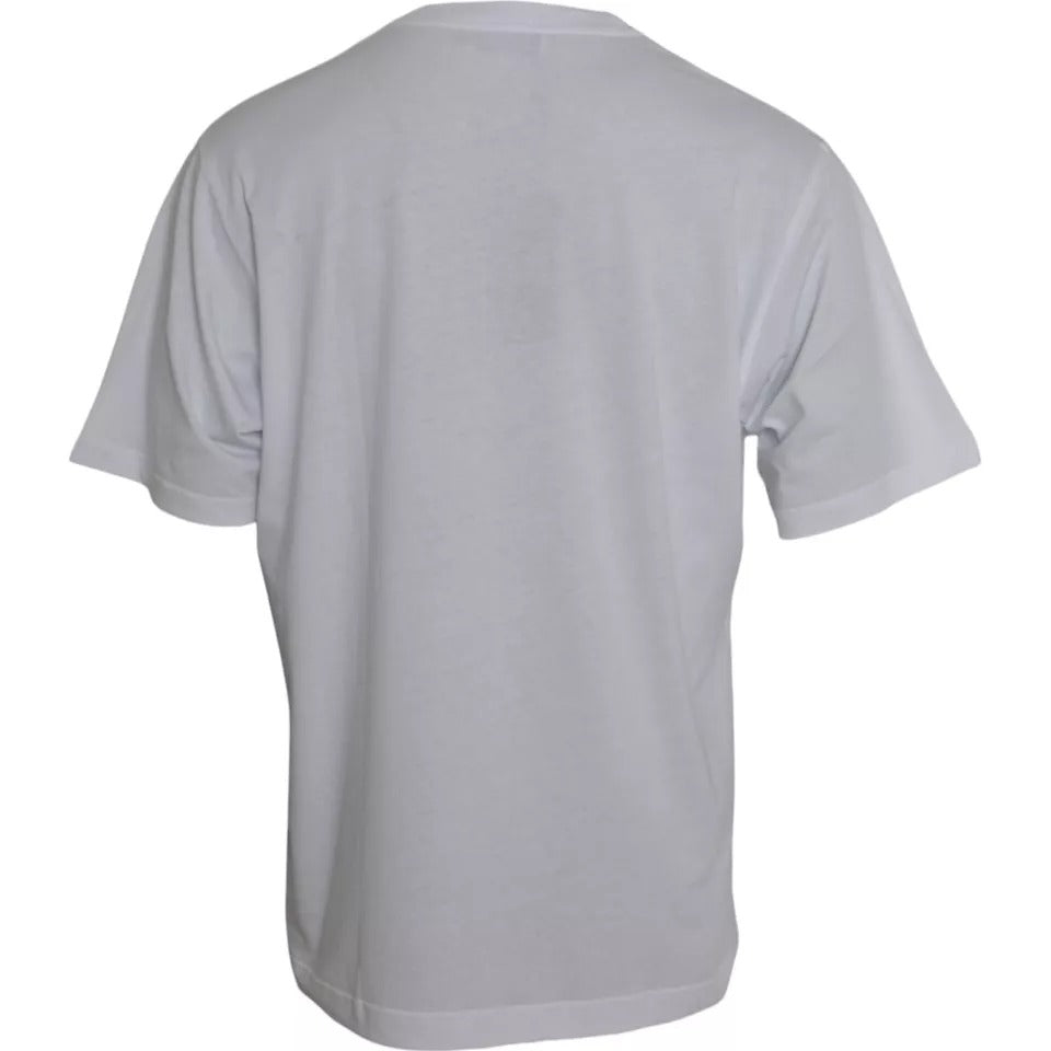 Dolce & Gabbana White Logo Round Neck Short Sleeves T-shirt by Dolce & Gabbana