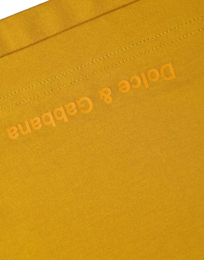 Dolce & Gabbana Dark Yellow Logo Cotton Round Neck T-shirt by Dolce & Gabbana