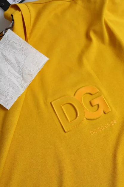 Dolce & Gabbana Dark Yellow Logo Cotton Round Neck T-shirt by Dolce & Gabbana