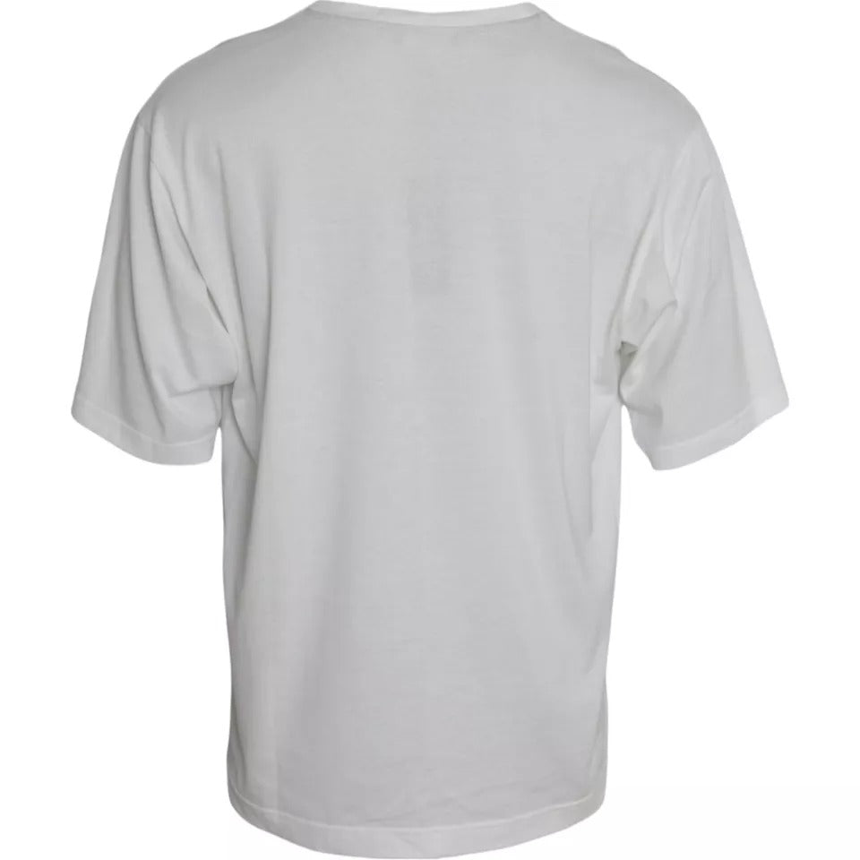 Dolce & Gabbana White Logo Round Neck Short Sleeves T-shirt by Dolce & Gabbana