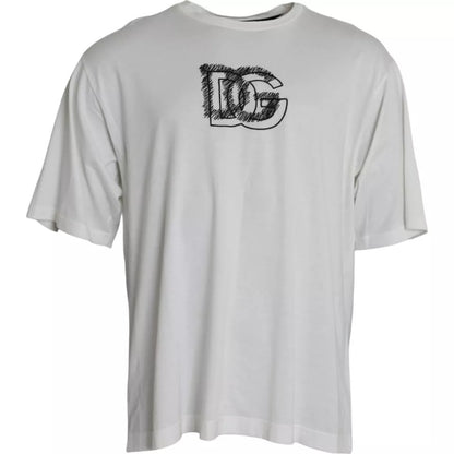 Dolce & Gabbana White Logo Round Neck Short Sleeves T-shirt by Dolce & Gabbana
