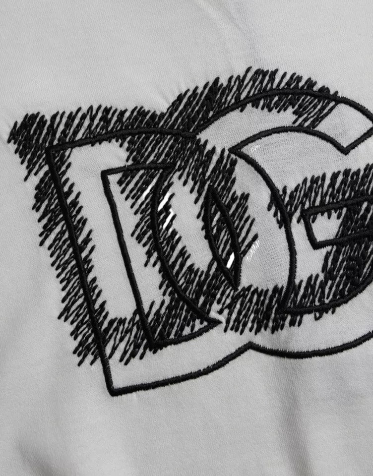 Dolce & Gabbana White Logo Round Neck Short Sleeves T-shirt by Dolce & Gabbana