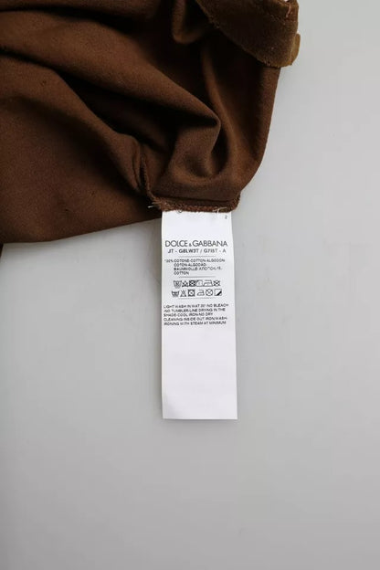 Dolce & Gabbana Brown Color Splash Cotton Crew Neck T-shirt by Dolce & Gabbana