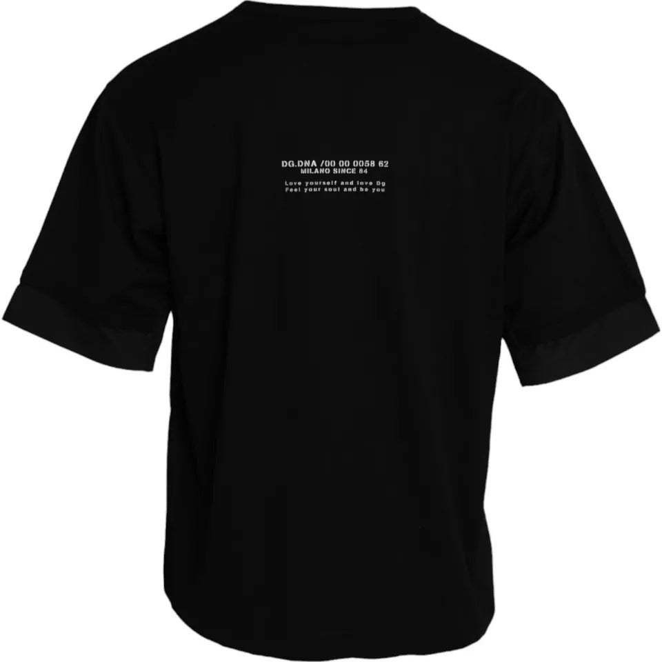 Dolce & Gabbana Black Cotton Pocket Short Sleeves Men T-shirt by Dolce & Gabbana
