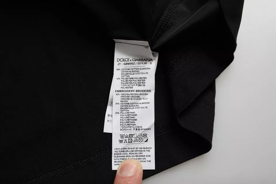 Dolce & Gabbana Black Cotton Pocket Short Sleeves Men T-shirt by Dolce & Gabbana