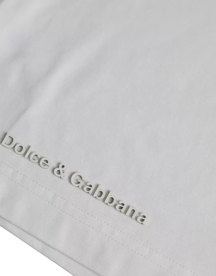 Dolce & Gabbana White Logo Round Neck Short Sleeves T-shirt by Dolce & Gabbana